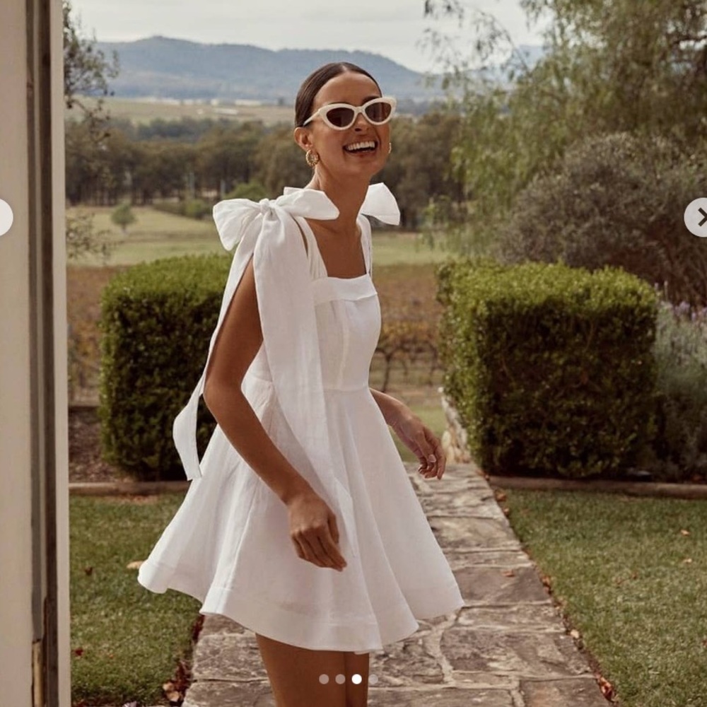 DISSH Linen Bow Mini Dress